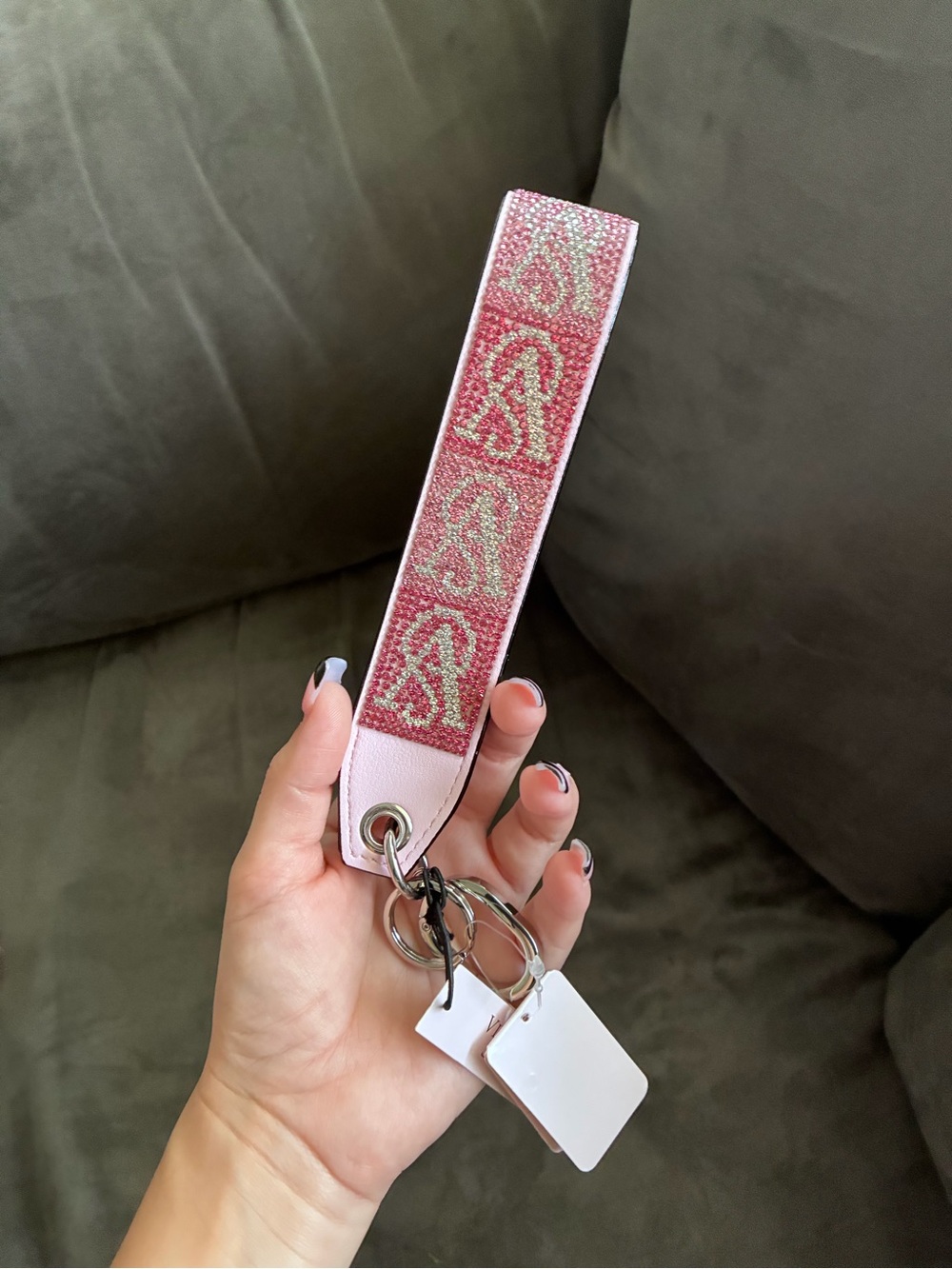 Victoria's Secret Bling Rhinestone Wristlet Strap Keychain